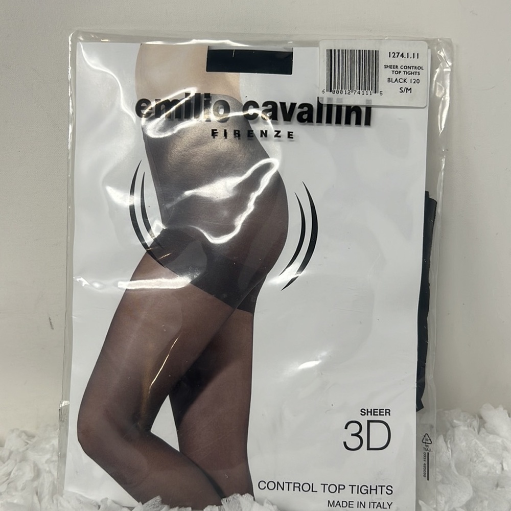 Emilio cavallini 3 Dimensions Sheer Tights Women’s Size S/M Black 120